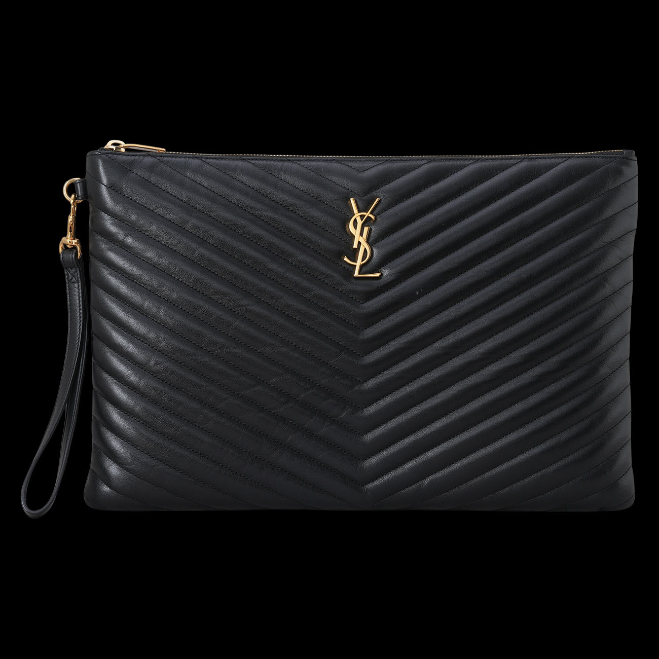 YVES SAINT LAURENT(USED)생로랑 440222 모노그램 쉐브론 클러치